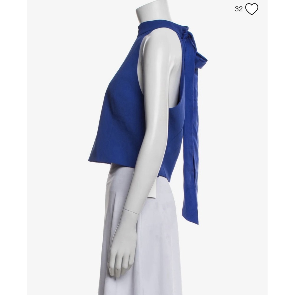 New Alice + Olivia Blue Halter Neck Top Tie Size M